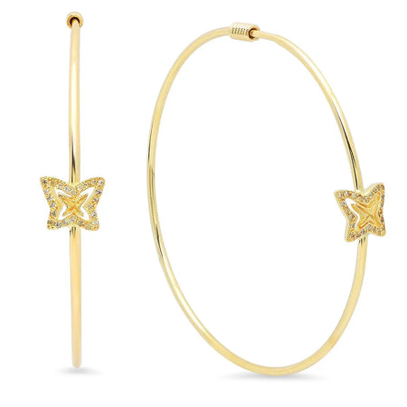 Dashing Star Gold Hoop Earrings