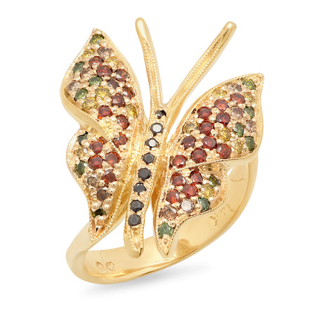 Butterflies Gold Stud Earrings