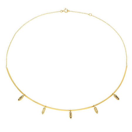 Modest & Forever After Dangling Semi-precious Stones Choker Necklace