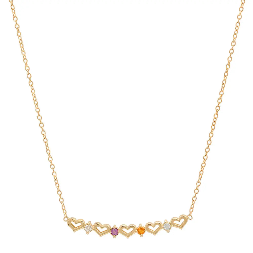 DSJ's Signature Tiny Open Heartbeats Birthstone Necklace