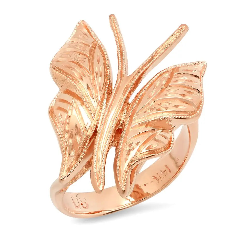 Handcrafted California Butterfly Gold Ring