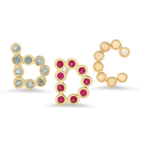 DSJ's Signature Tiny Open Heartbeats Birthstone Stud Earring