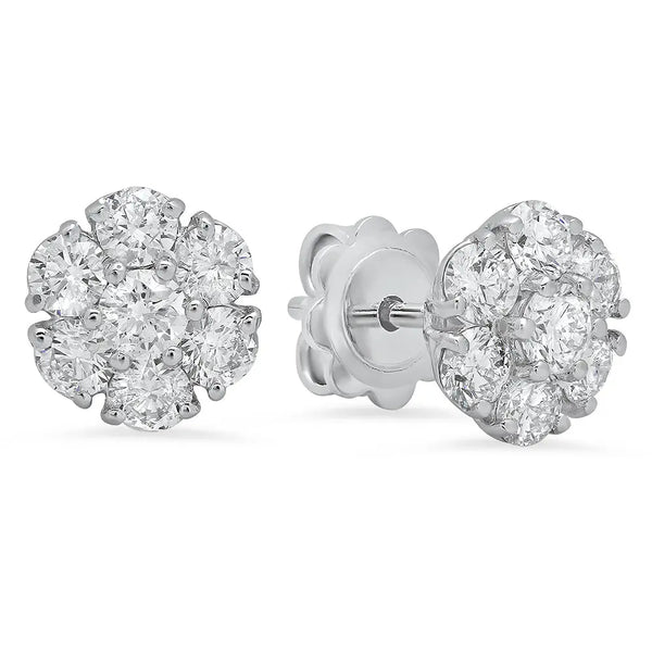 Snow White Diamond Stud Earrings - Dana Seng Jewelry Collection