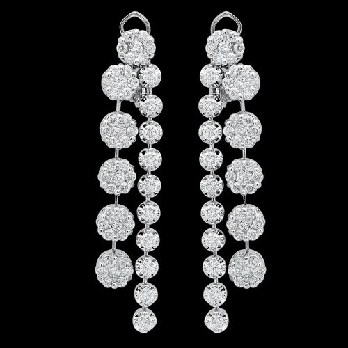 Magnificent Spring Flower Diamond Earrings