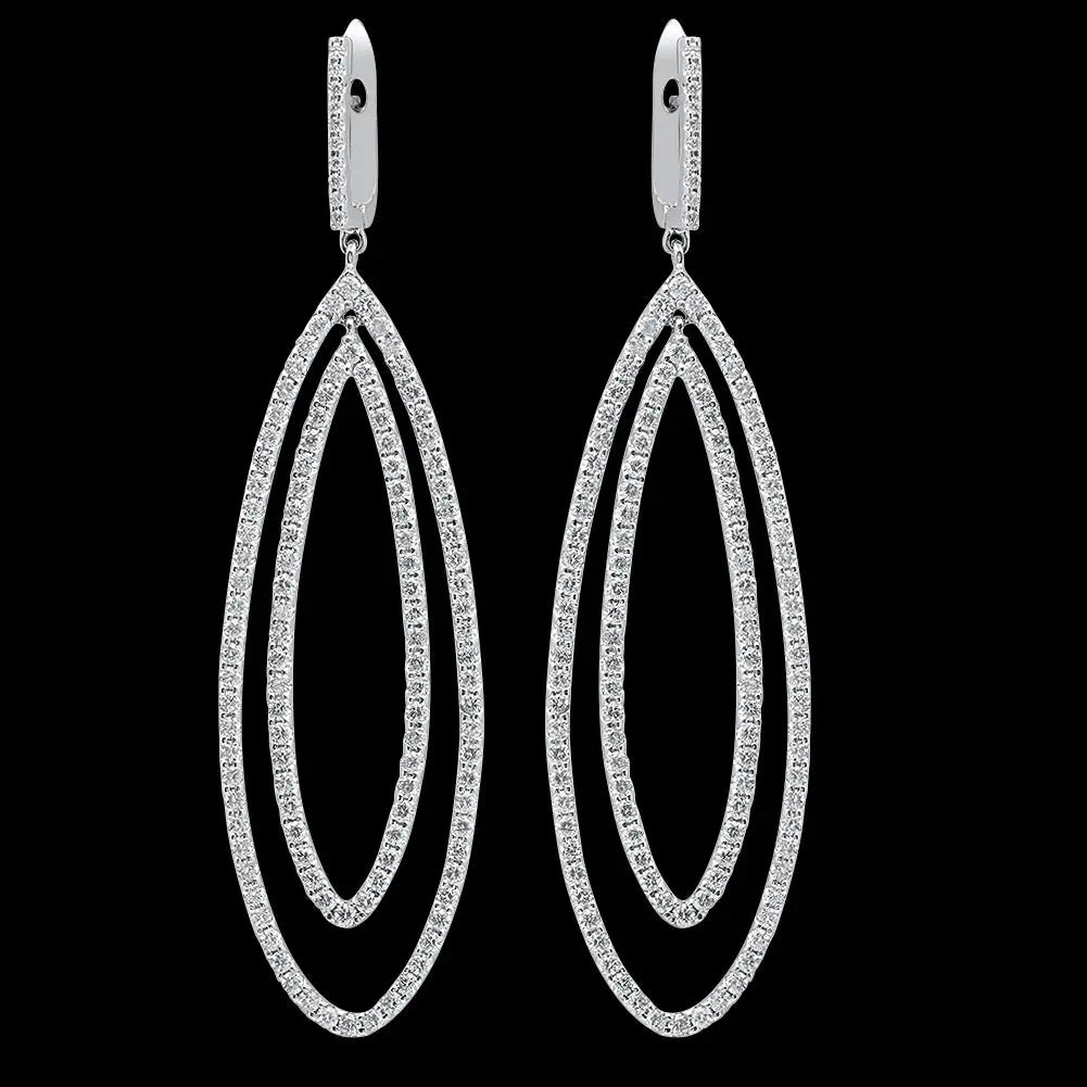 Pear Shaped Diamond Dangle Earrings