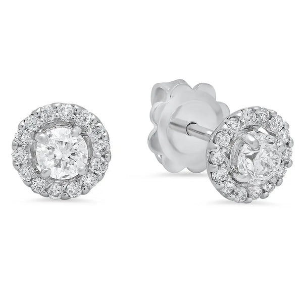 Violet Flower Diamond Stud Earrings - Dana Seng Jewelry Collection