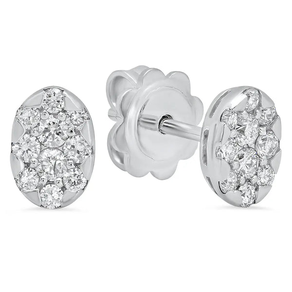 Oval Shaped Diamond Stud Earrings - Dana Seng Jewelry Collection