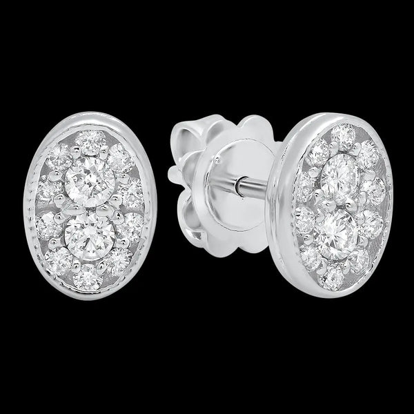 Ellipse Diamond Stud Earrings - Dana Seng Jewelry Collection