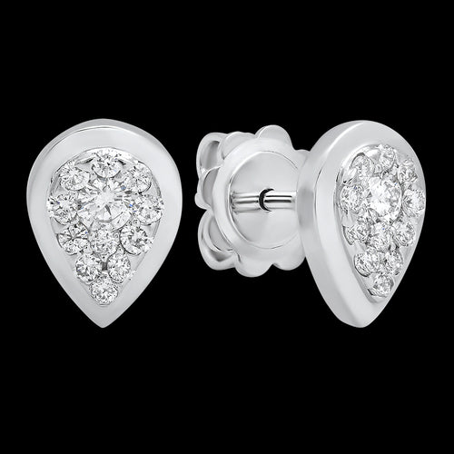 Tender Teardrop Diamond Stud Earrings