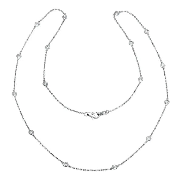 Station Diamond Necklace - Dana Seng Jewelry Collection