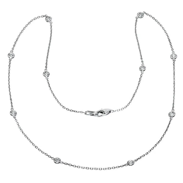 Station Diamond Necklace - Dana Seng Jewelry Collection
