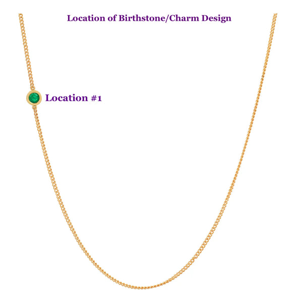 "Add-On" Precious New Birthstone To Your Existing Birthstone Curb Chain Necklace - Dana Seng Jewelry Collection