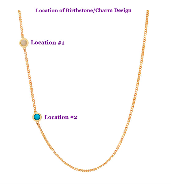 Meaningful Birthstone Curb Chain Necklace - Dana Seng Jewelry Collection