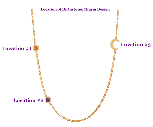 "Add-On" Precious New Birthstone To Your Existing Birthstone Curb Chain Necklace - Dana Seng Jewelry Collection