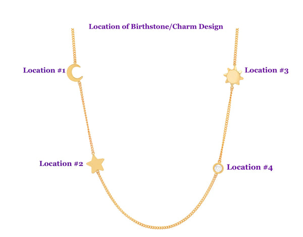 "Add-On" Precious New Birthstone To Your Existing Birthstone Curb Chain Necklace