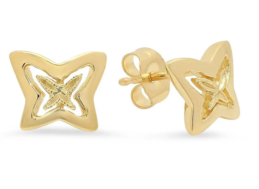 Butterfly Gold Stud Earrings
