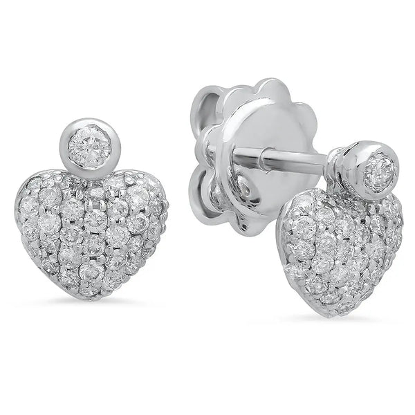Heart Shaped Diamond Earrings - Dana Seng Jewelry Collection