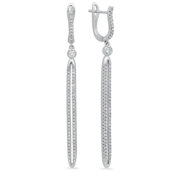 Hugging Diamond Bars Dangle Earrings - Dana Seng Jewelry Collection