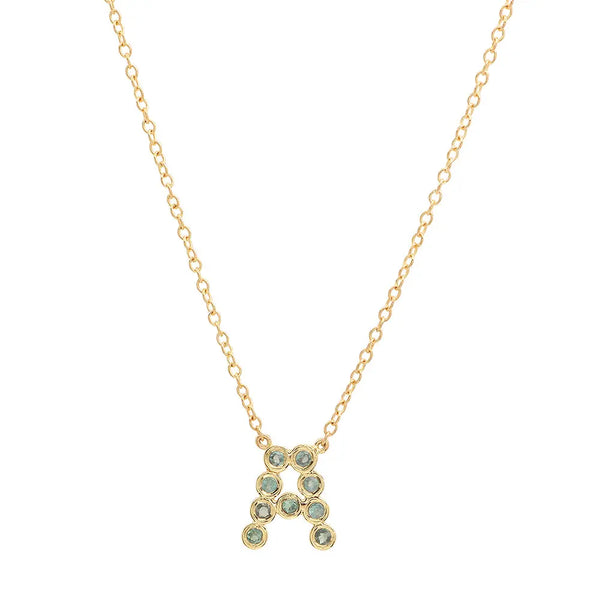 DSJ's Signature Meaningful Birthstone & Initial Necklace - Dana Seng Jewelry Collection
