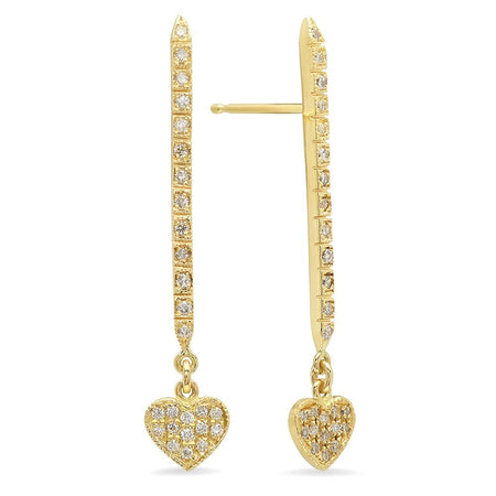 Gold Bar Diamond Star Circle Earrings