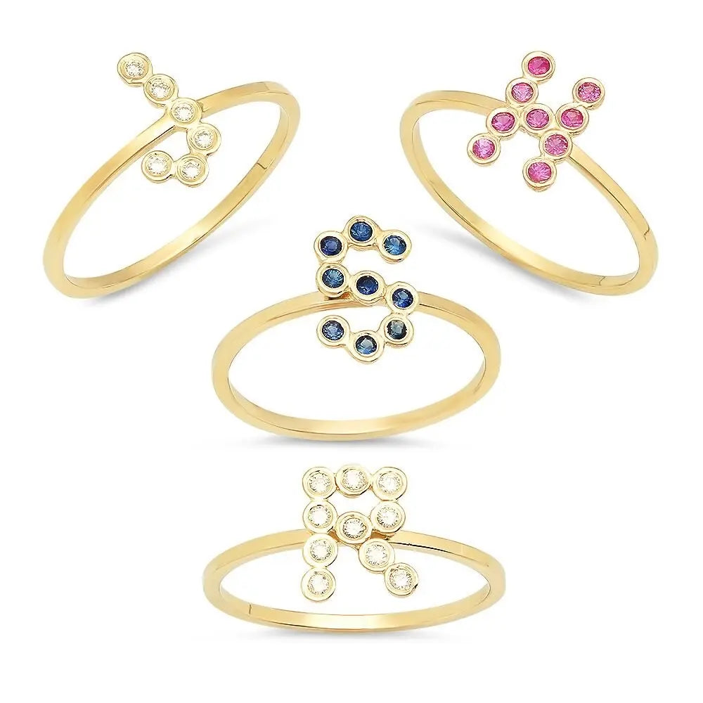 DSJ's Signature Meaningful Birthstone & Initial Ring