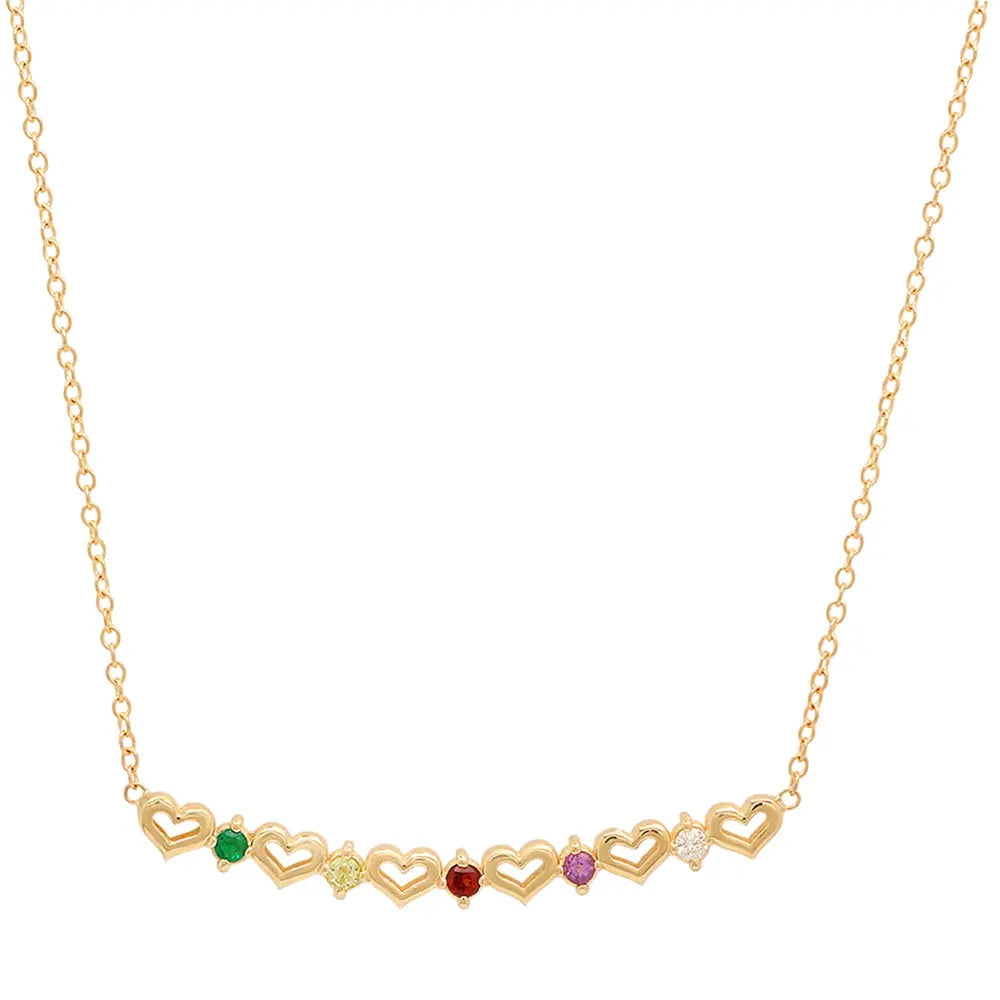 DSJ's Signature Tiny Open Heartbeats Birthstone Necklace