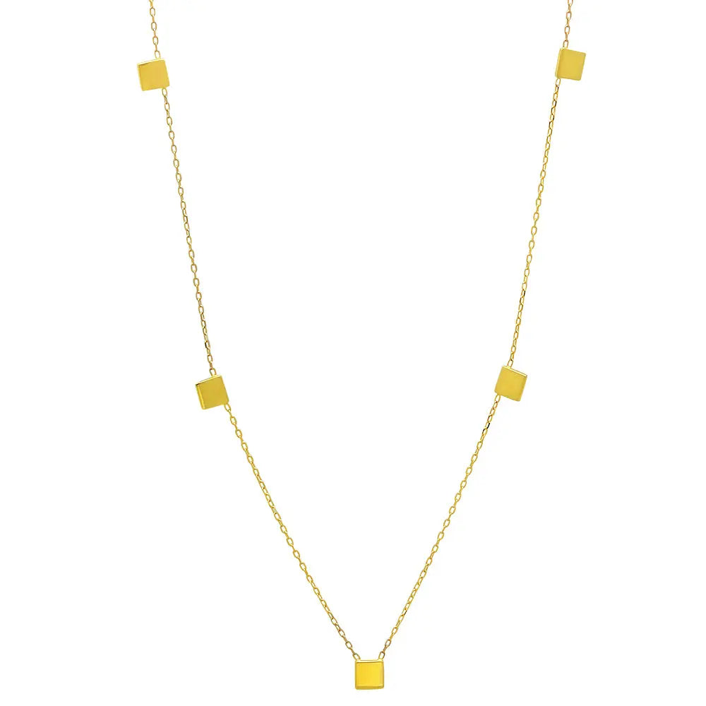 Flawless Square Gold Necklace