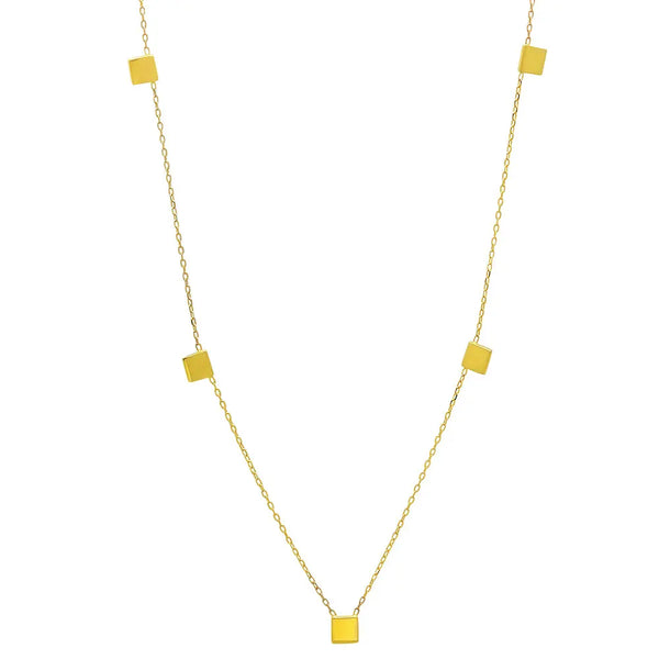 Mini Flawless Square Gold Necklace