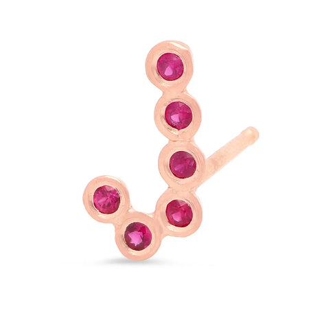 DSJ's Signature Tiny Open Heartbeats Birthstone Stud Earring