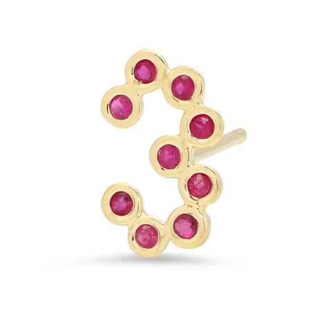 DSJ's Signature Tiny Open Heartbeats Birthstone Stud Earring