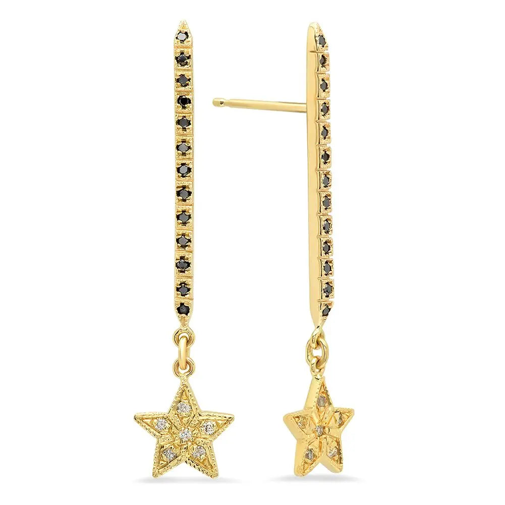 Special Star Diamond Dangle Earrings