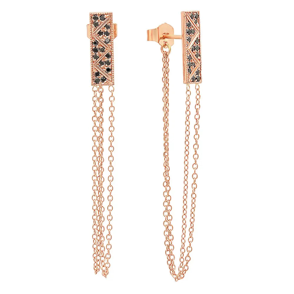 Gleams Of Happiness Chain Stud Earrings