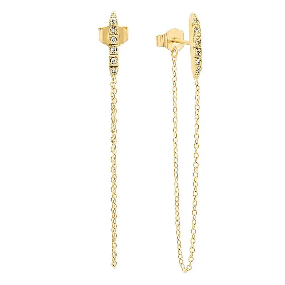Mysterious Bars Chain Stud Earrings