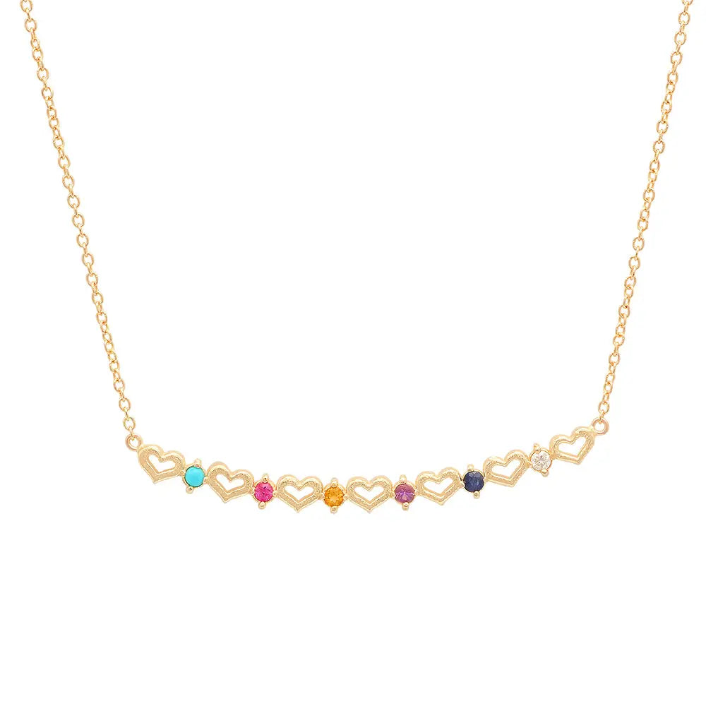 DSJ's Signature Tiny Open Heartbeats Birthstone Necklace