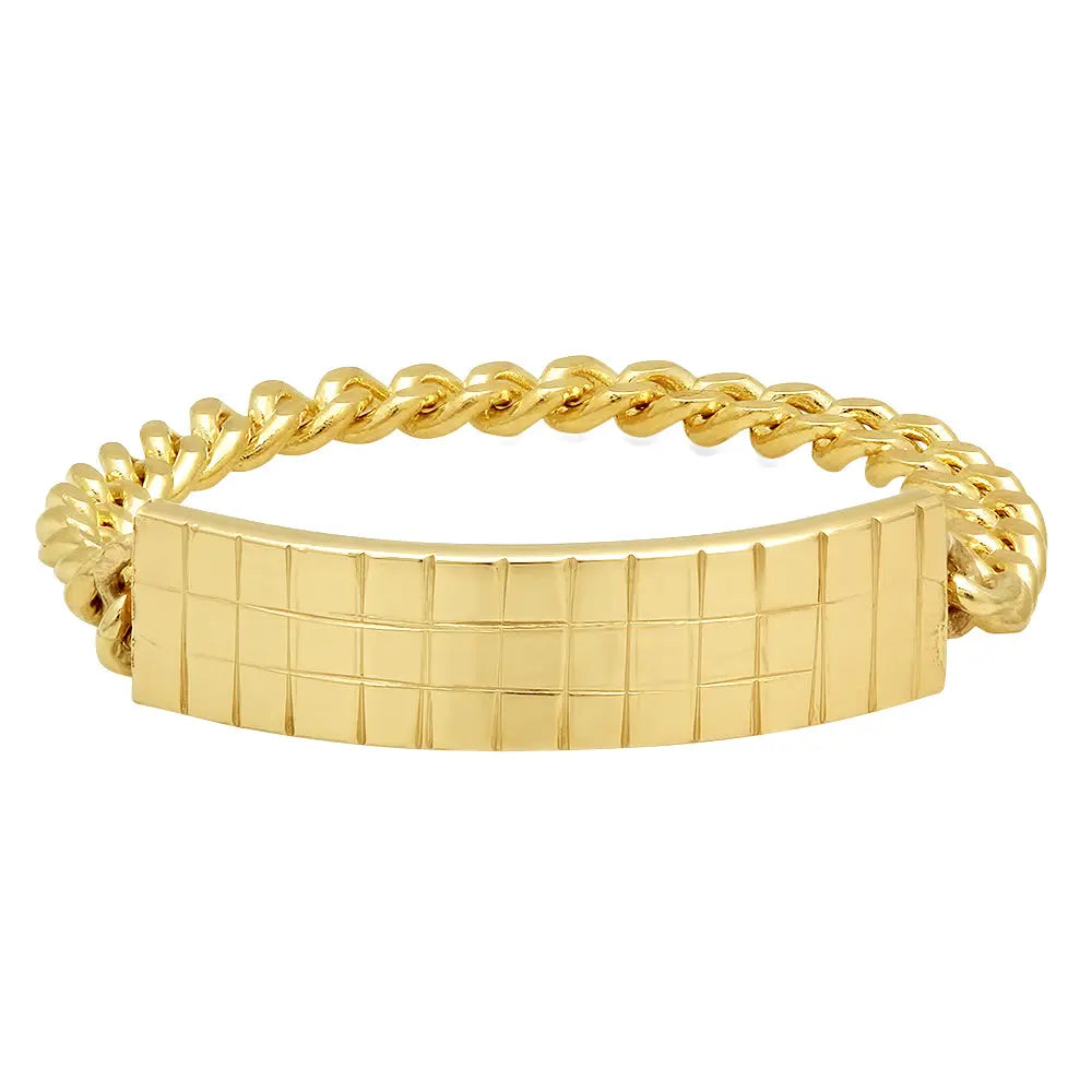Infinity Engraving Square Gold Ring