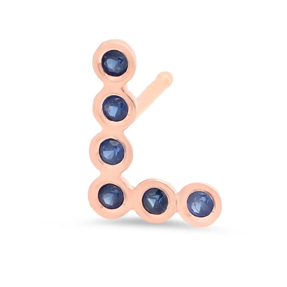 DSJ's Signature Meaningful Birthstone & Initial Stud Earring