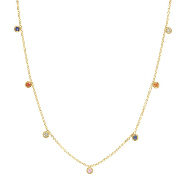 'You Are My Rainbow' Multi Color Sapphire Necklace - Dana Seng Jewelry Collection