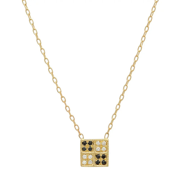 Mini Square Mixed Diamond Necklace