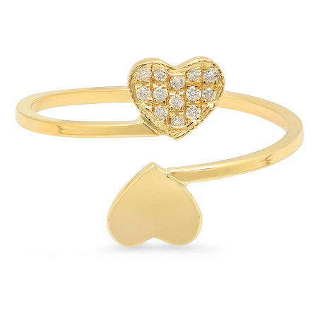 Mini Loving Heart Diamond Dangle Ring