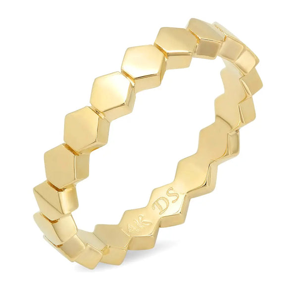 Mini Hexagonal Eternity Stacked Ring