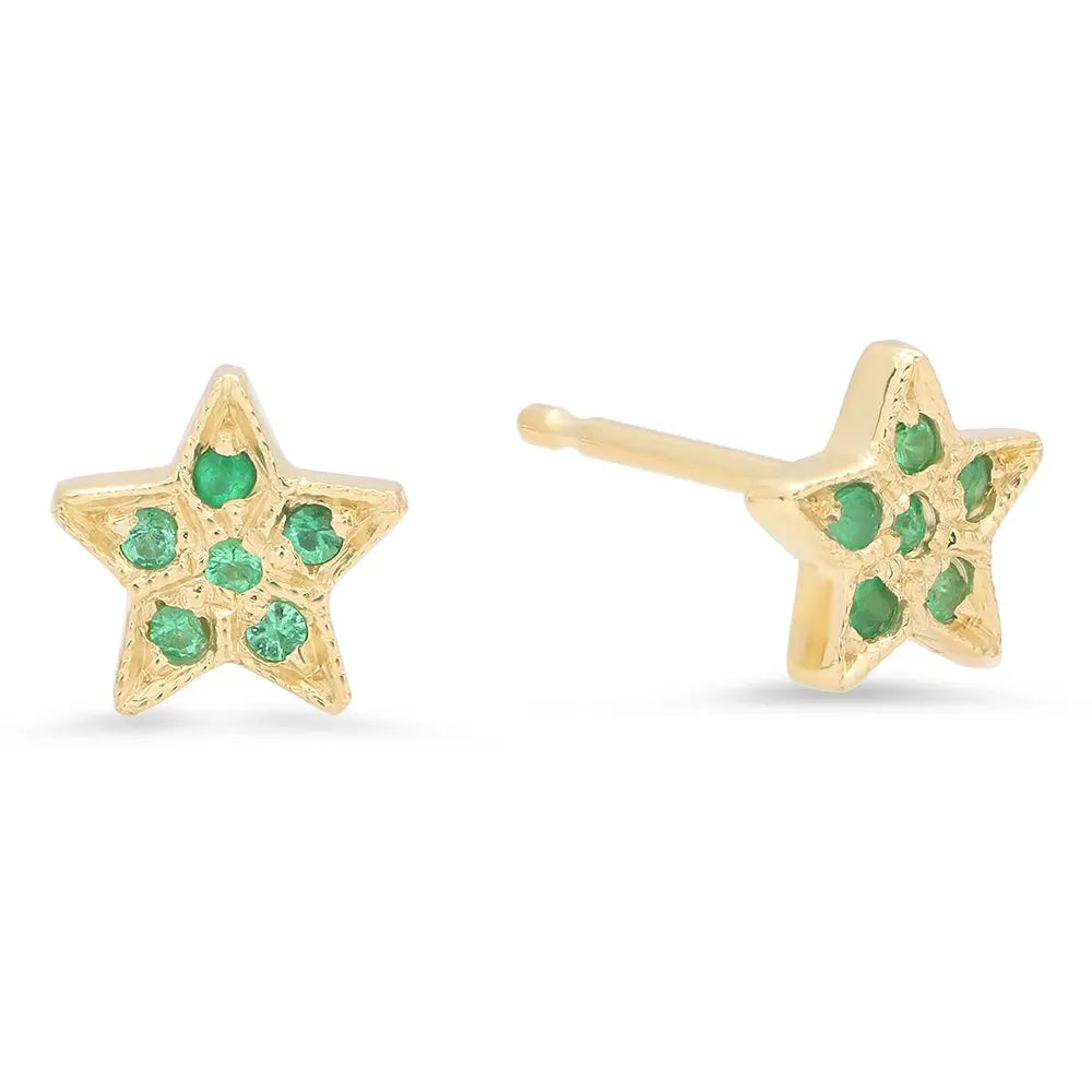 Baby Star Emerald Stud Earrings