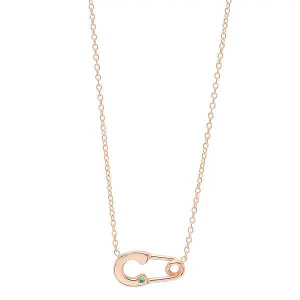 Safety Pin Gemstone Necklace - Dana Seng Jewelry Collection