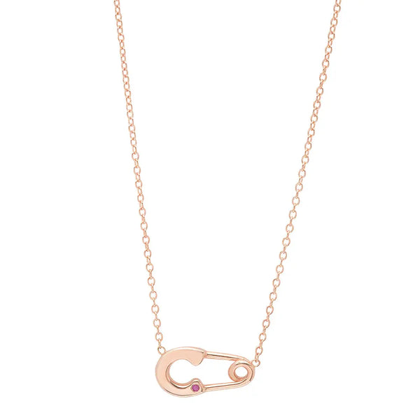 Safety Pin Gemstone Necklace - Dana Seng Jewelry Collection