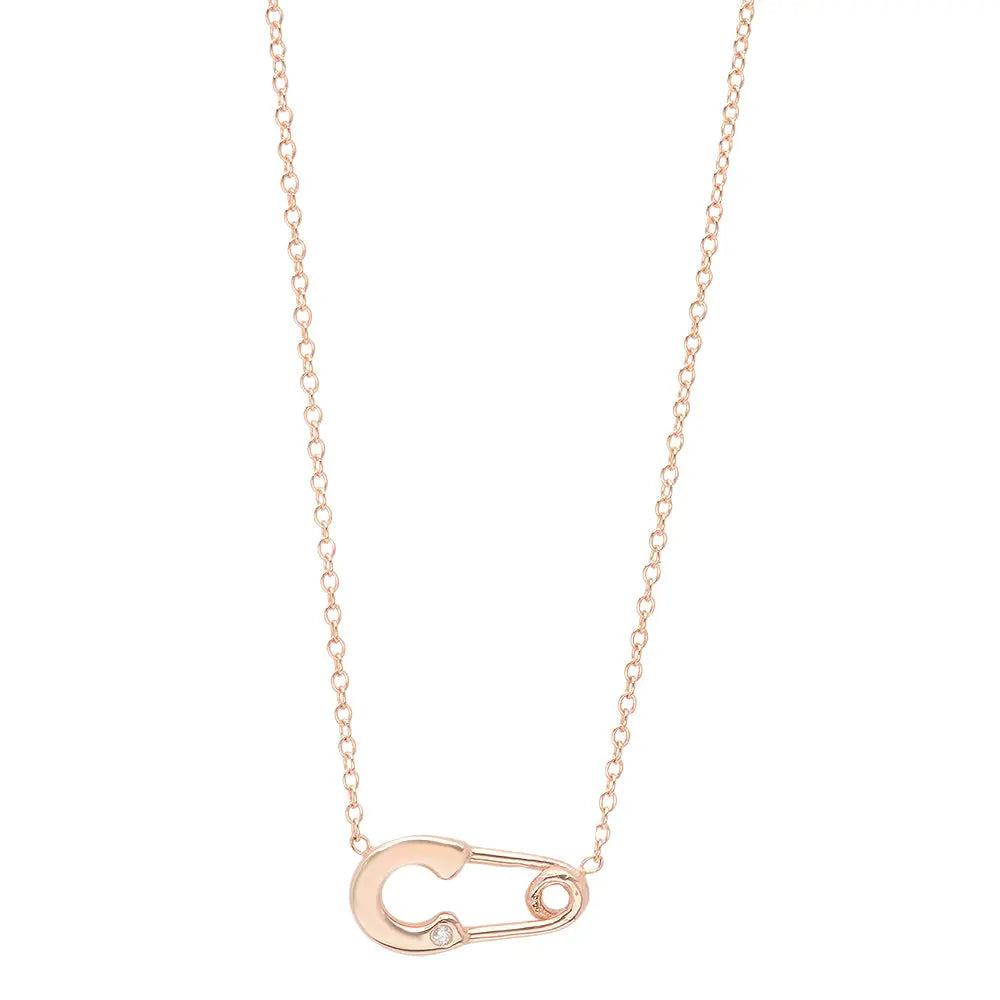 Safety Pin Diamond Necklace