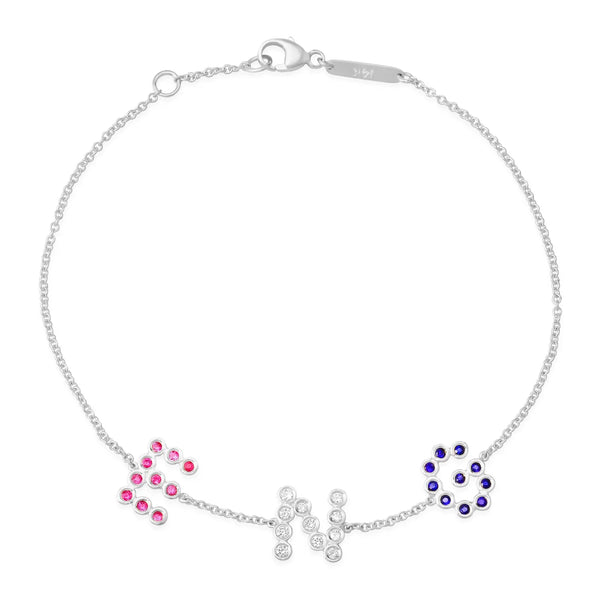 (3 Initials) DSJ's Signature Meaningful Multi Birthstone & Initial Bracelet