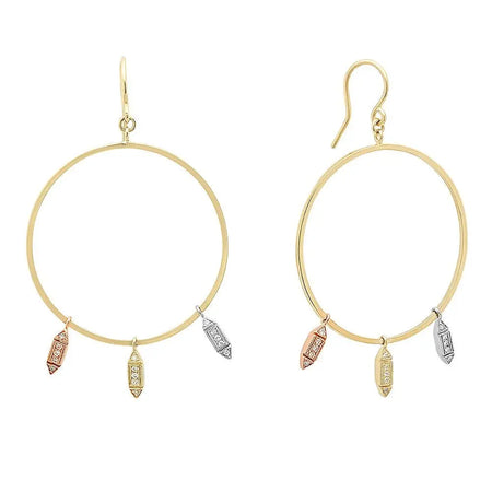 Heart Blossom Hoop Earrings
