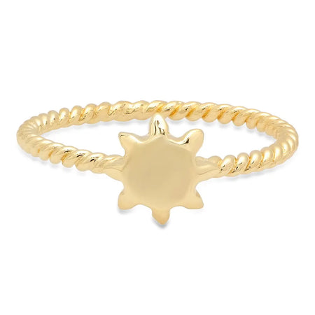 Dainty Square Twisted Gold Ring