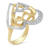 Sculpted Heart Diamond Ring