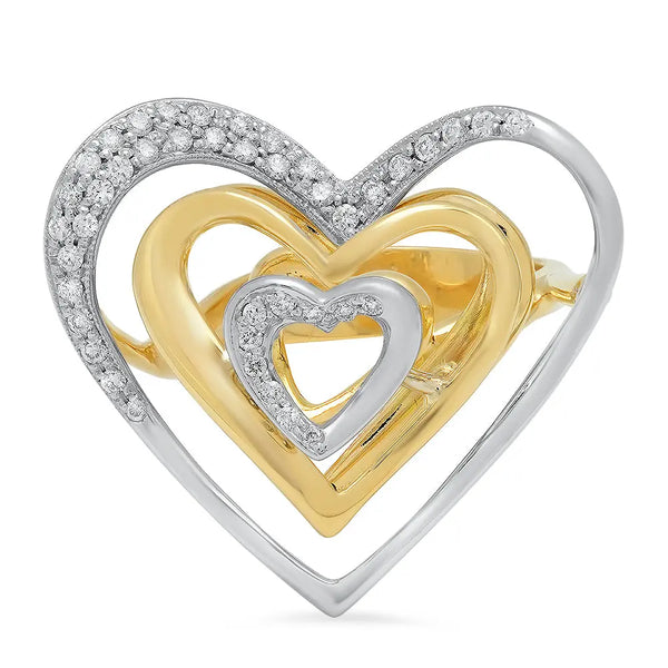 Sculpted Heart Diamond Ring