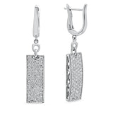 Luxurious Rectangular Diamond Dangle Earrings